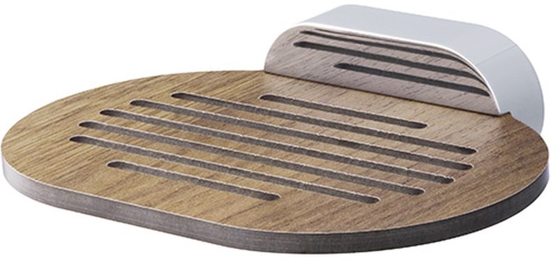 BISK Bergen jabonera de pared cromo-madera 07053
