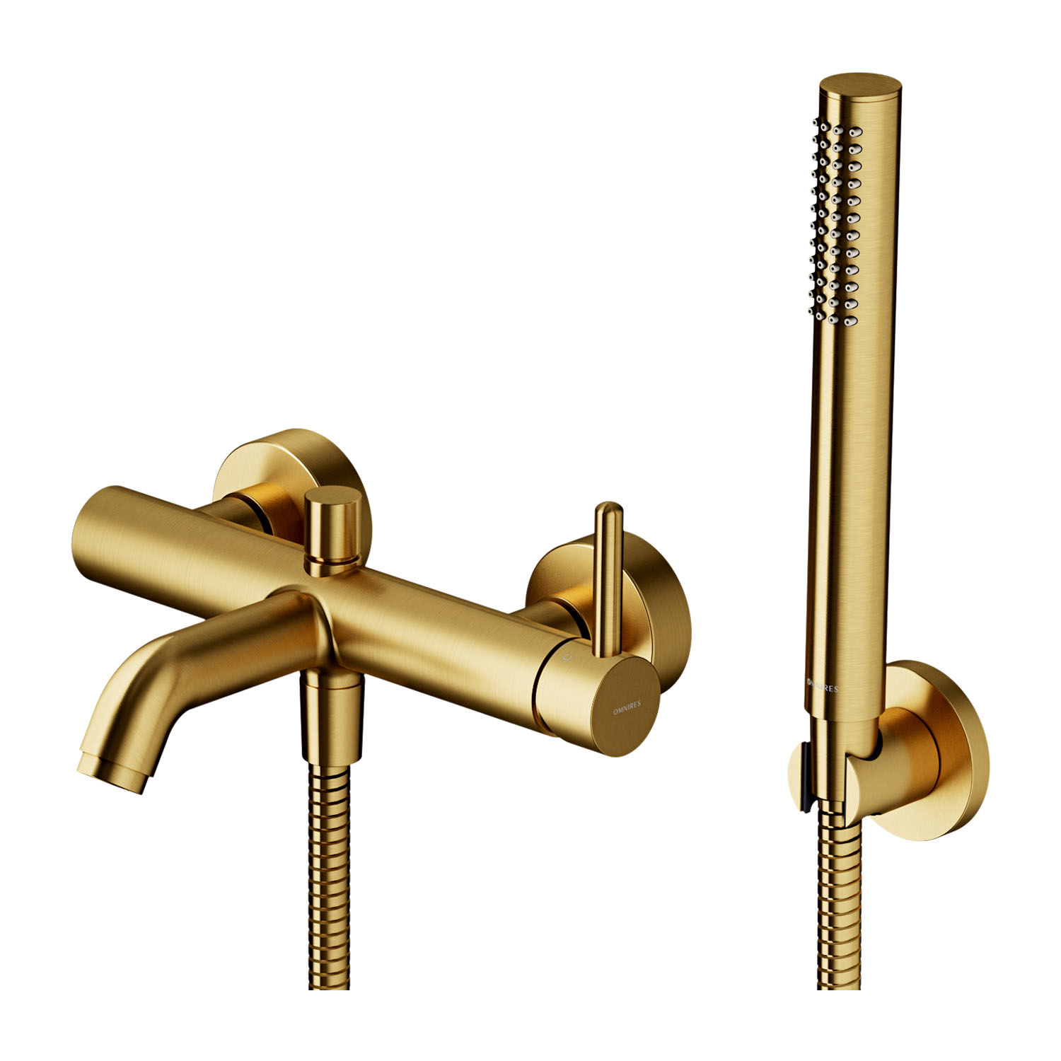 Omnires Y grifo de bañera y ducha a pared oro Y1231GLB