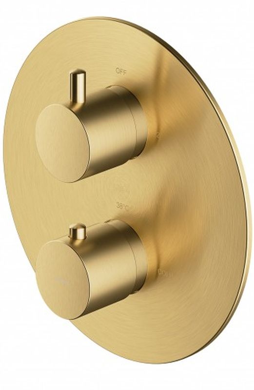 Omnires Y grifo de bañera y ducha empotrado con termostato oro Y1236ROGLB