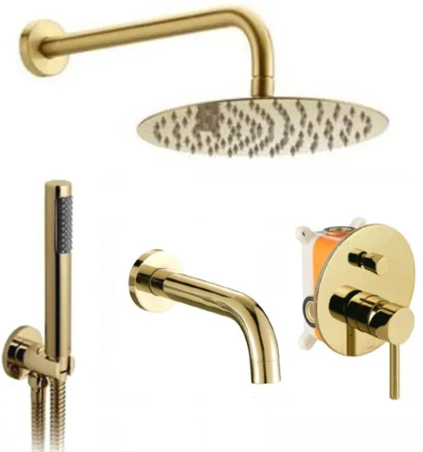 Rea Lungo conjunto bañera/ducha empotrado oro REA-P4125