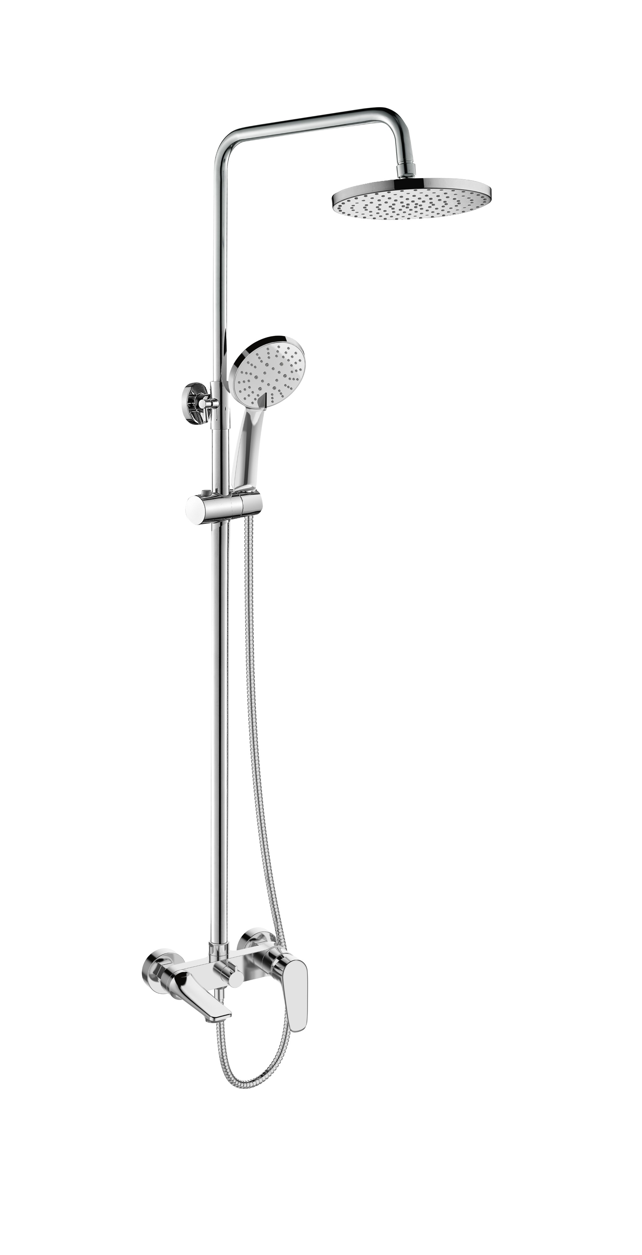Invena Dokos conjunto de ducha a pared con rociador con efecto lluvia cromo AU-19-B01