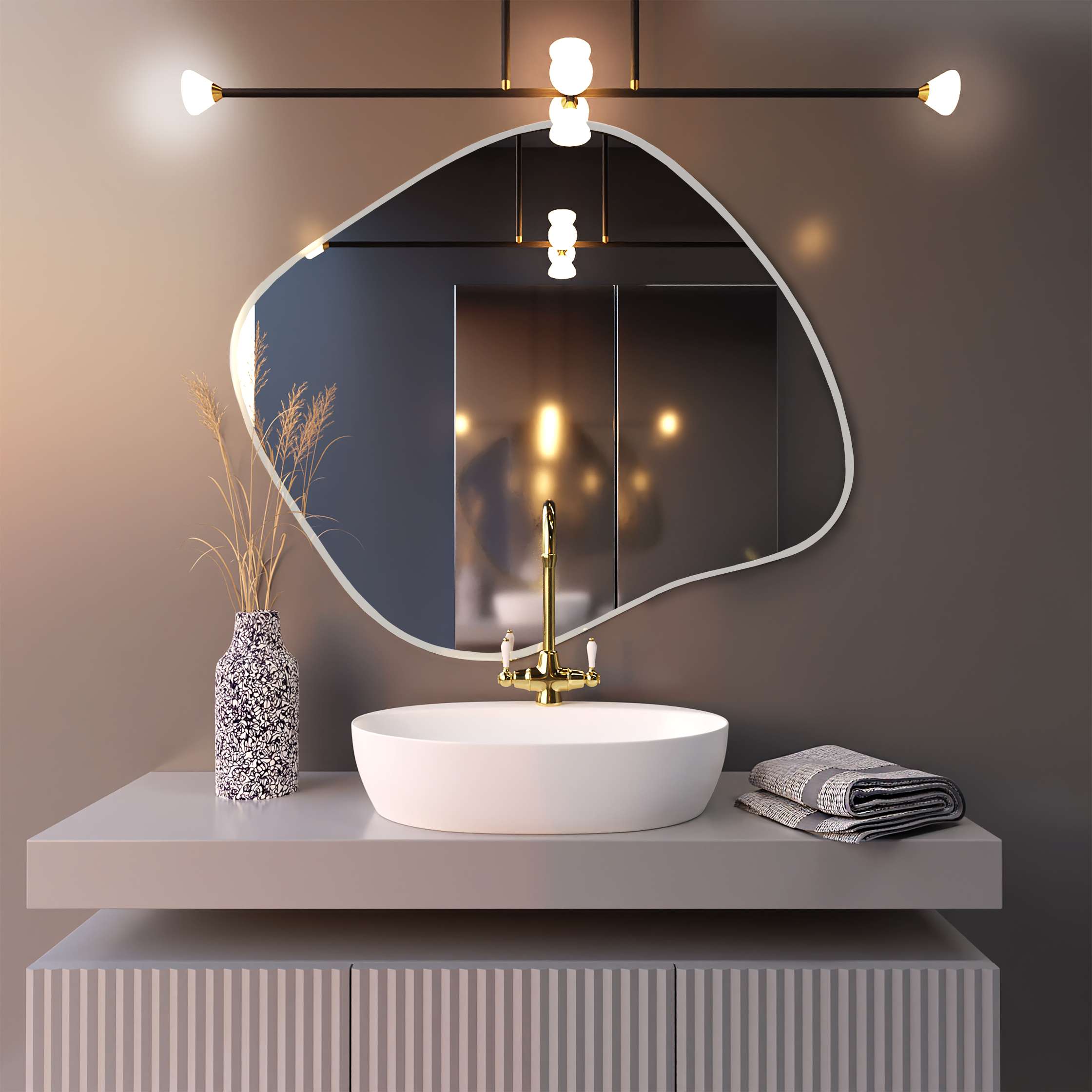 Baltica Design Tiny Borderbright Stain III espejo 60x52 cm con iluminación blanco 5904107902173