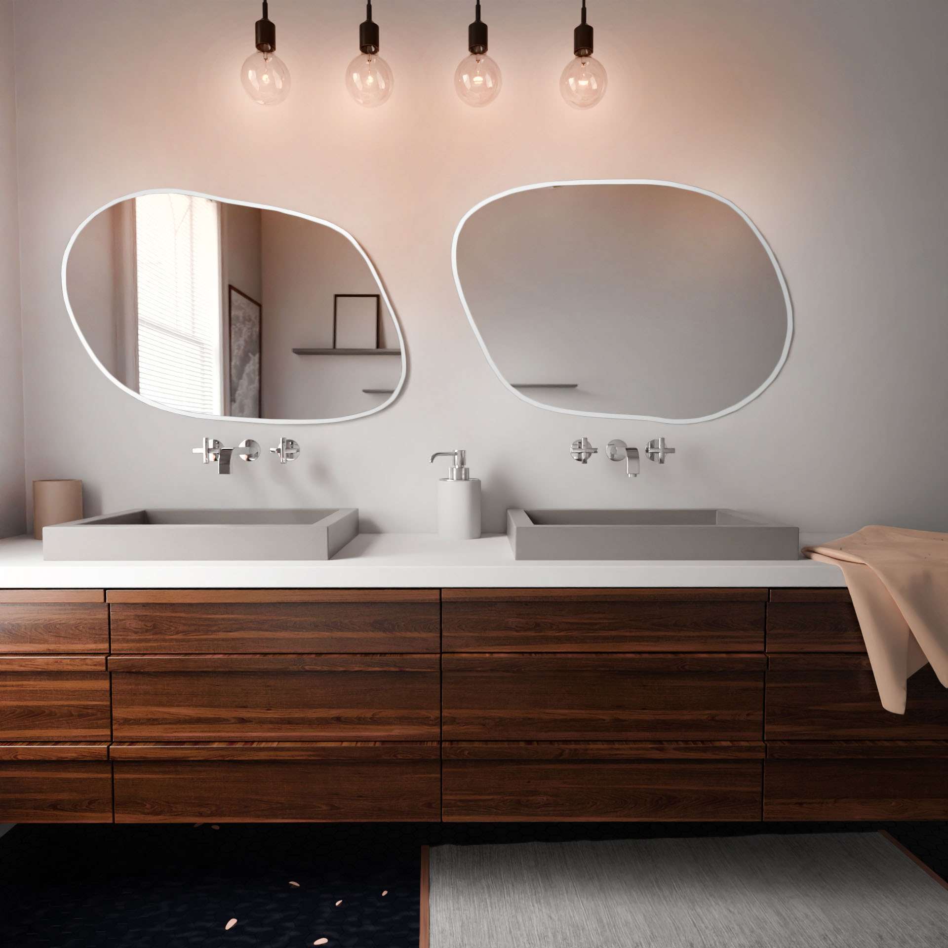 Baltica Design Tiny Borderbright Stain IV espejo 70x50 cm con iluminación blanco 5904107903026