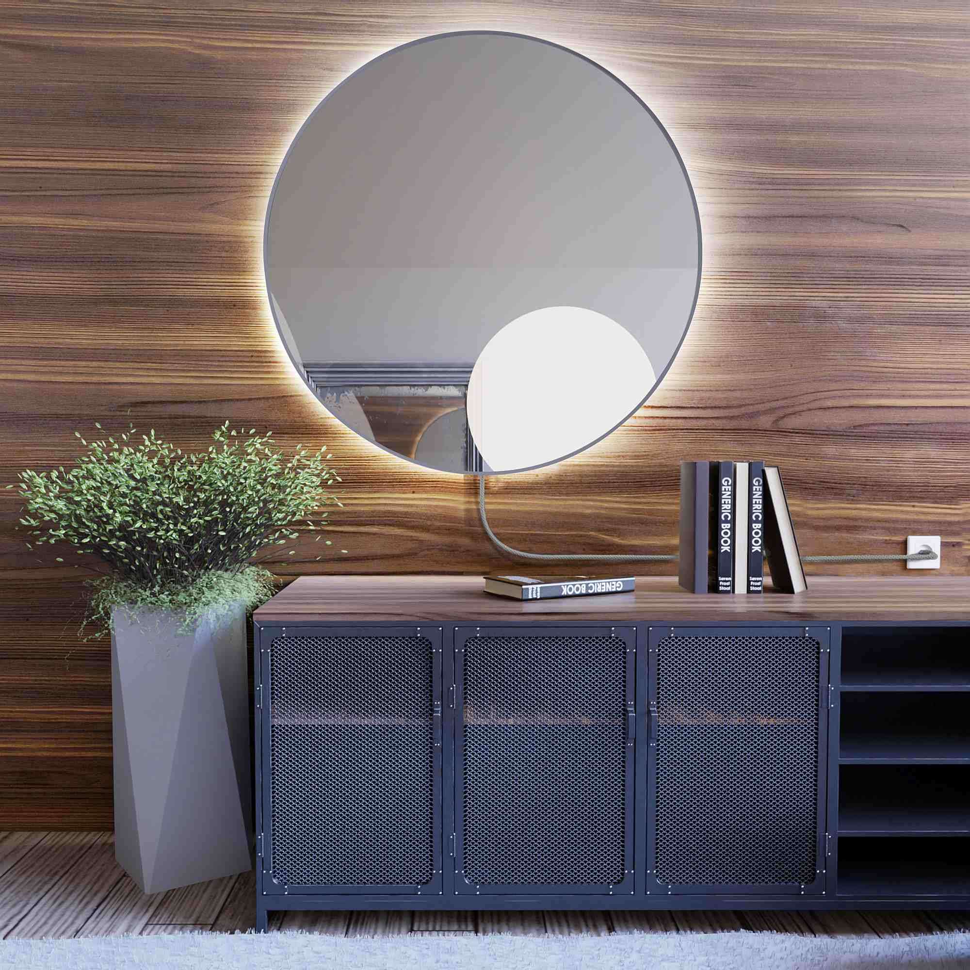 Baltica Design Electra espejo 80x80 cm circular con iluminación plata 5904107903927