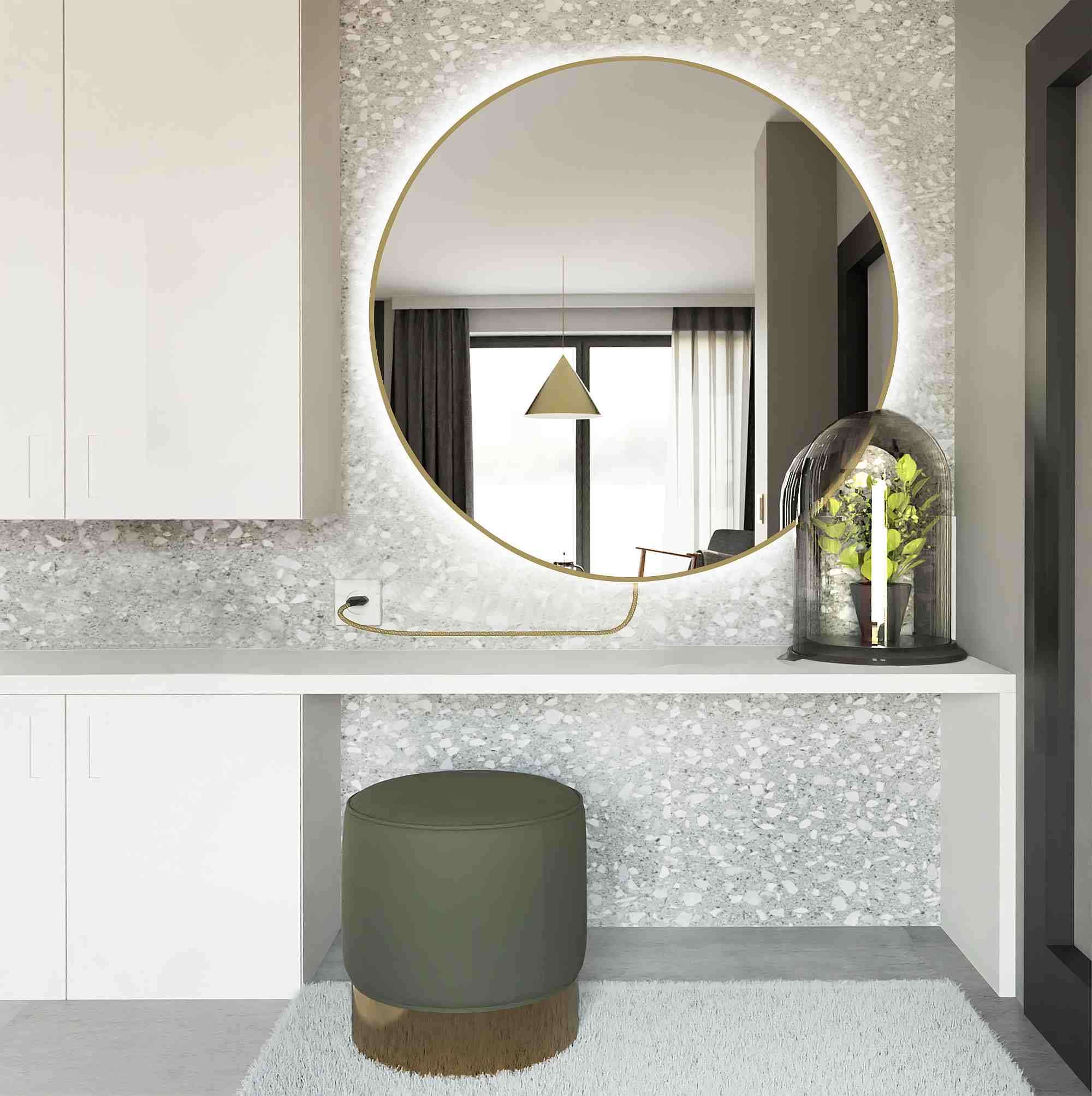Baltica Design Electra espejo 100x100 cm circular con iluminación oro 5904107904207