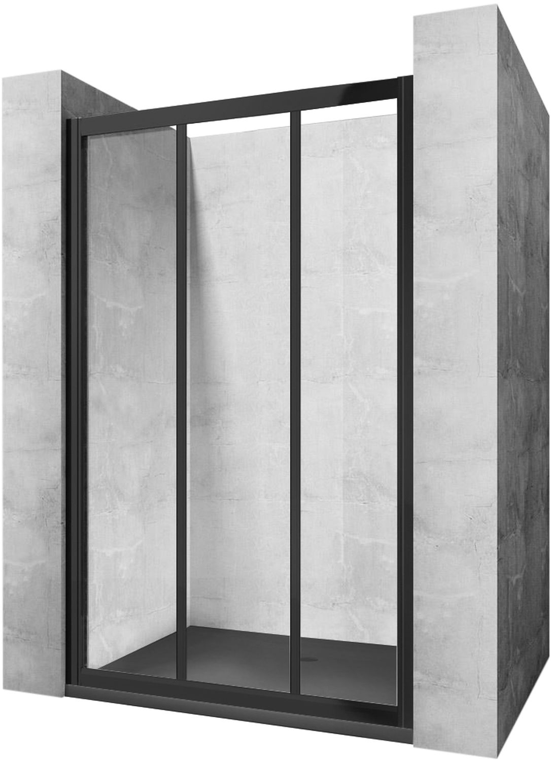 Rea Alex puerta de ducha 90 cm corredera negro semimate/vidrio transparente REA-K9638