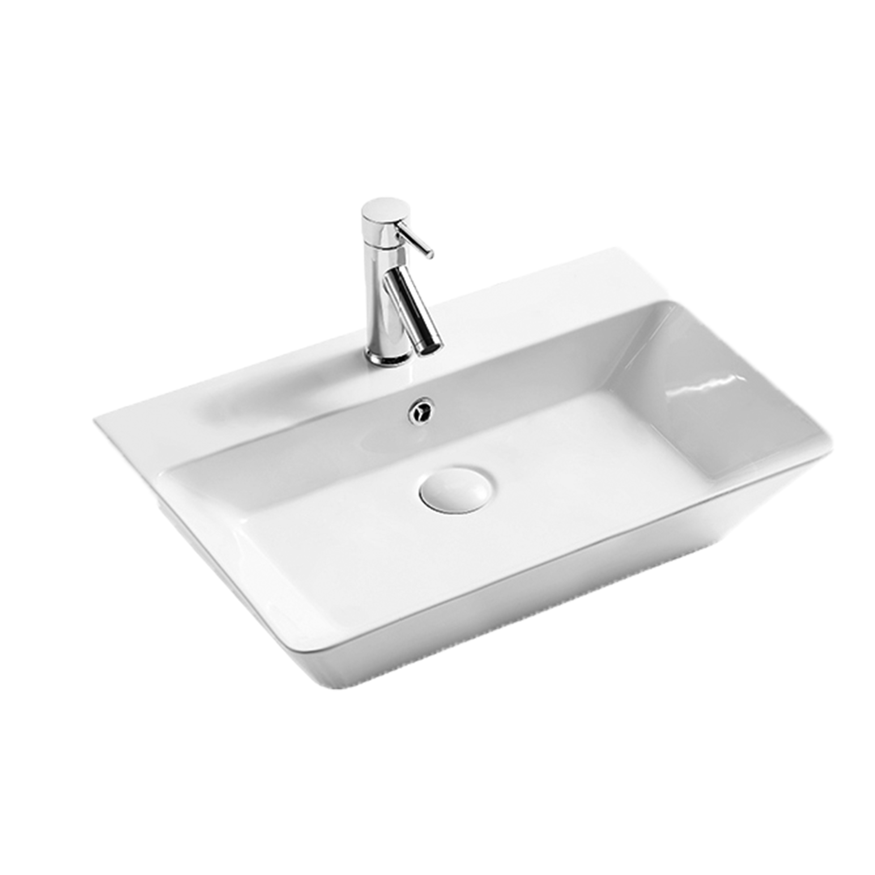 LaVita Cabrera lavabo 60x42.5 cm rectangular sobre encimera blanco 5908211407272