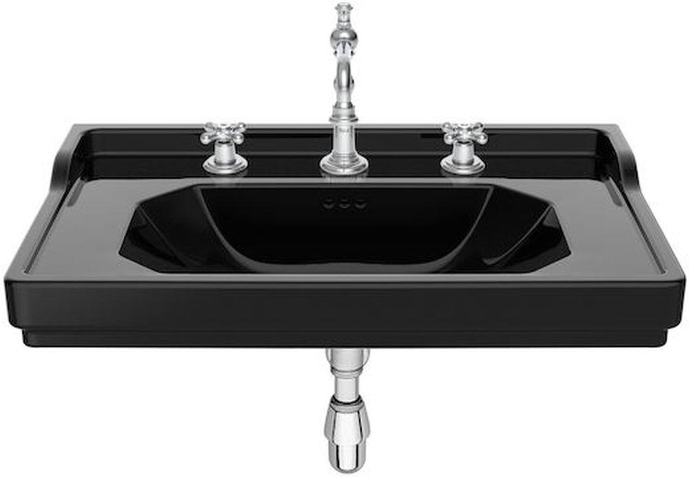 Roca Carmen lavabo 80x50 cm rectangular clásico negro A3270A0563