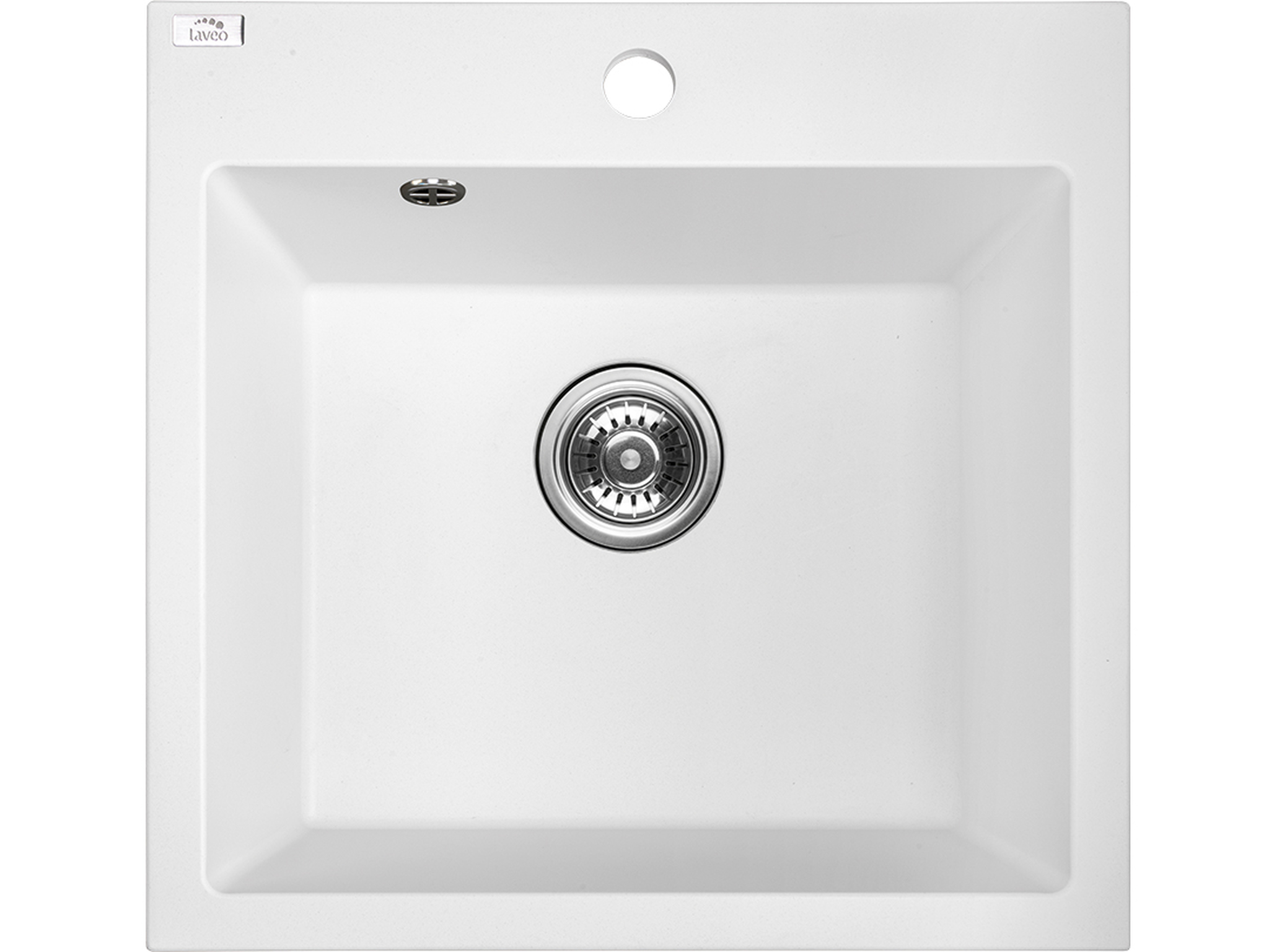 Laveo Alena fregadero de granito 49x49 cm blanco SBA610T