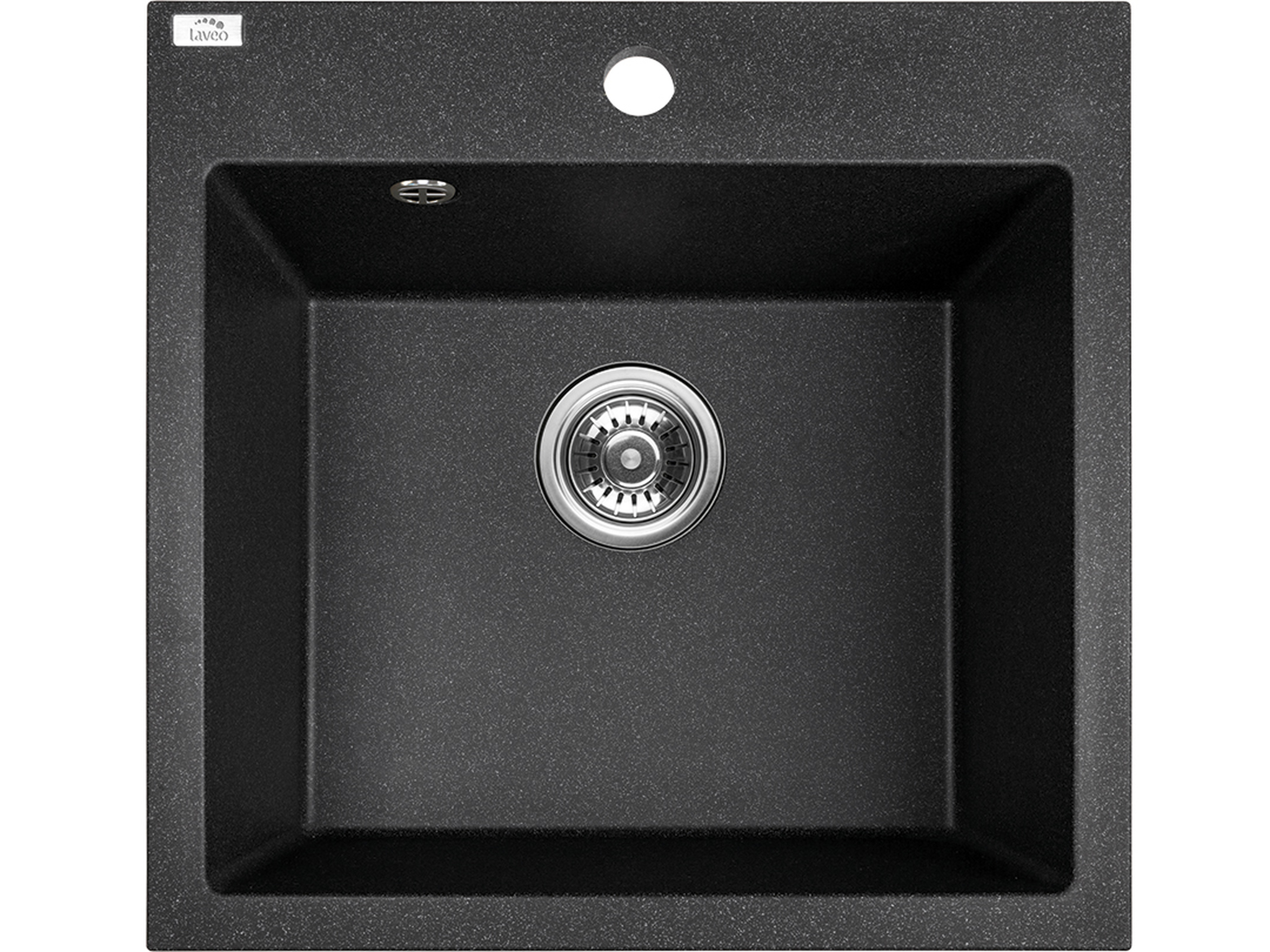 Laveo Alena fregadero de granito 49x49 cm negro SBA710T