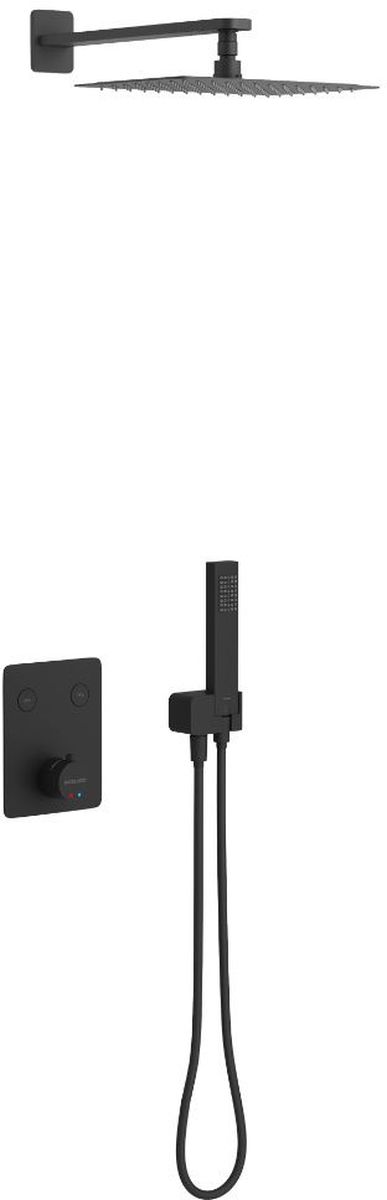 Excellent Krotos conjunto de ducha empotrado con termostato con rociador con efecto lluvia negro AREX.SET.8045BL