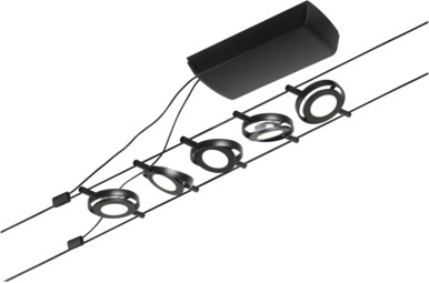 Paulmann Round Mac sistema de cables 5x4.5 W negro 94418