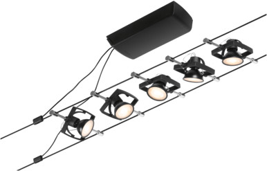 Paulmann Mac sistema de cables 5x10 W negro-cromo 94434