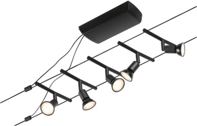 Paulmann Salt sistema de cables 5x10 W negro-cromo 94446