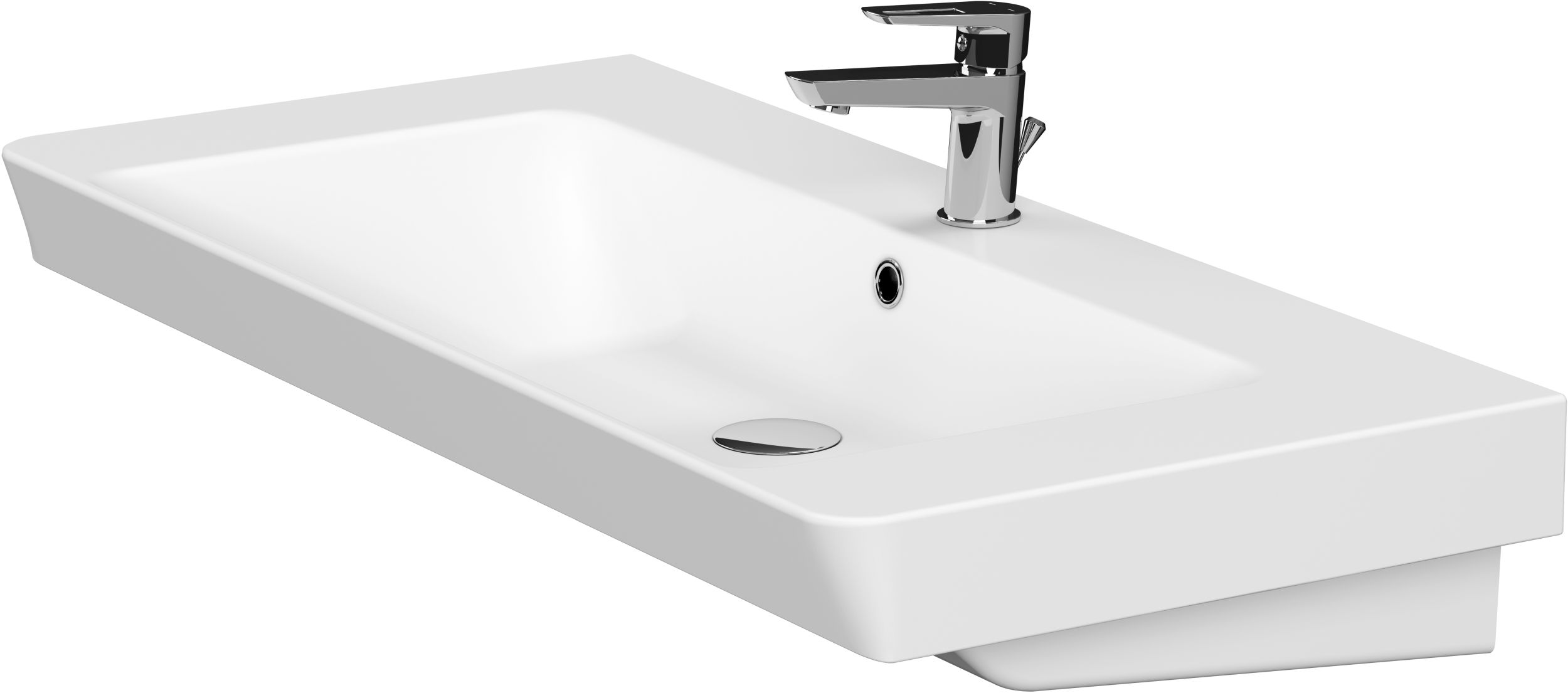 Cersanit Mille lavabo 100x45 cm rectangular para mueble blanco brillante K11-2324