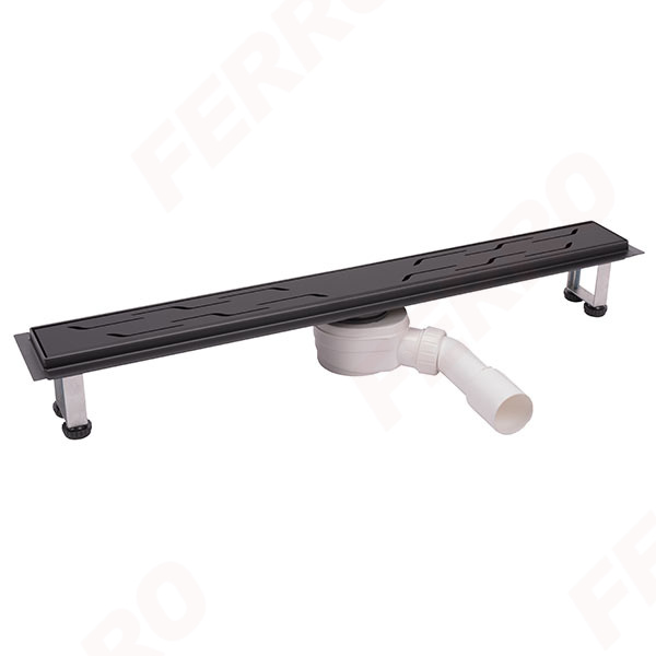 Ferro desagüe de ducha 80 cm negro OL80-BL