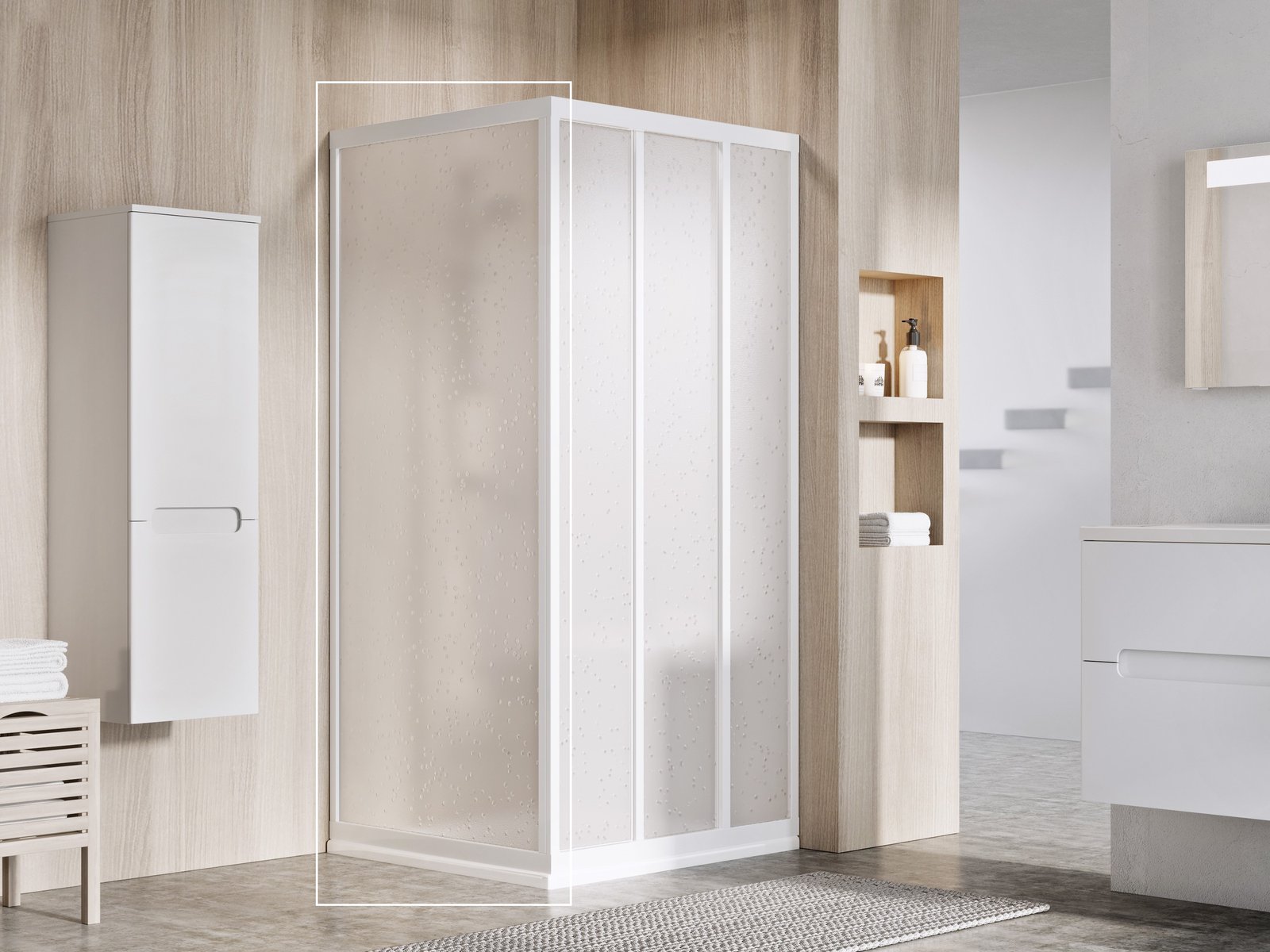 Ravak Supernova mampara de ducha 90 cm blanco brillante/poliestireno 940701R211