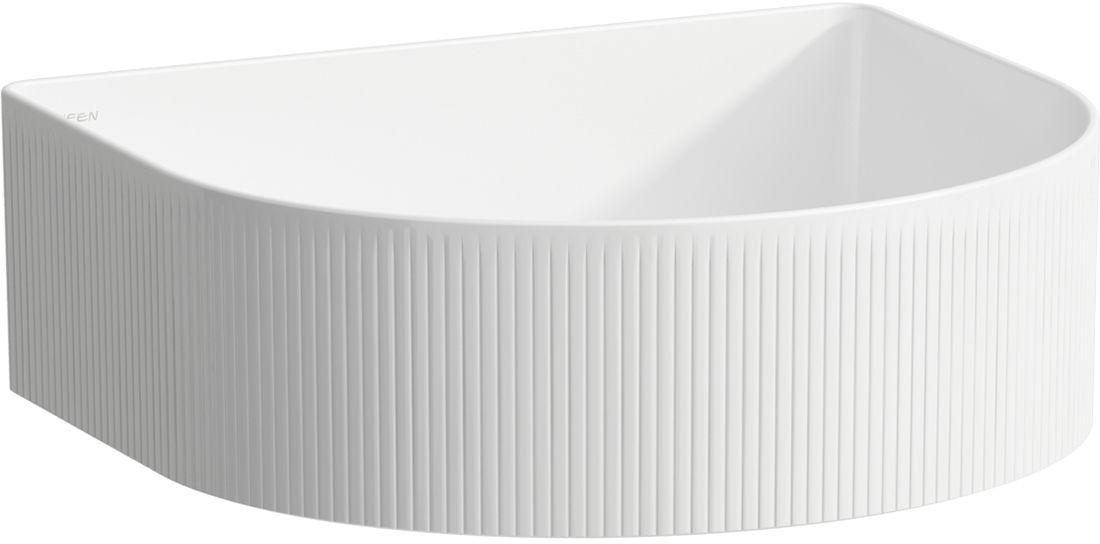 Laufen Sonar lavabo 41x36.5 cm semicircular sobre encimera blanco brillante H8123430001121