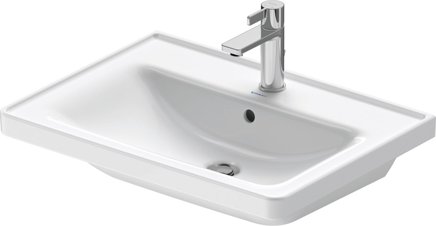 Duravit D-Neo lavabo 65x48 cm rectangular para mueble blanco 2367650000