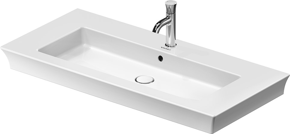 Duravit White Tulip lavabo 105.5x49 cm rectangular para mueble blanco 2363100000