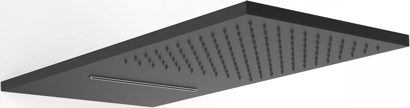 Tres Exclusive ducha con efecto lluvia 55x28 cm rectangular negro 29990301NM