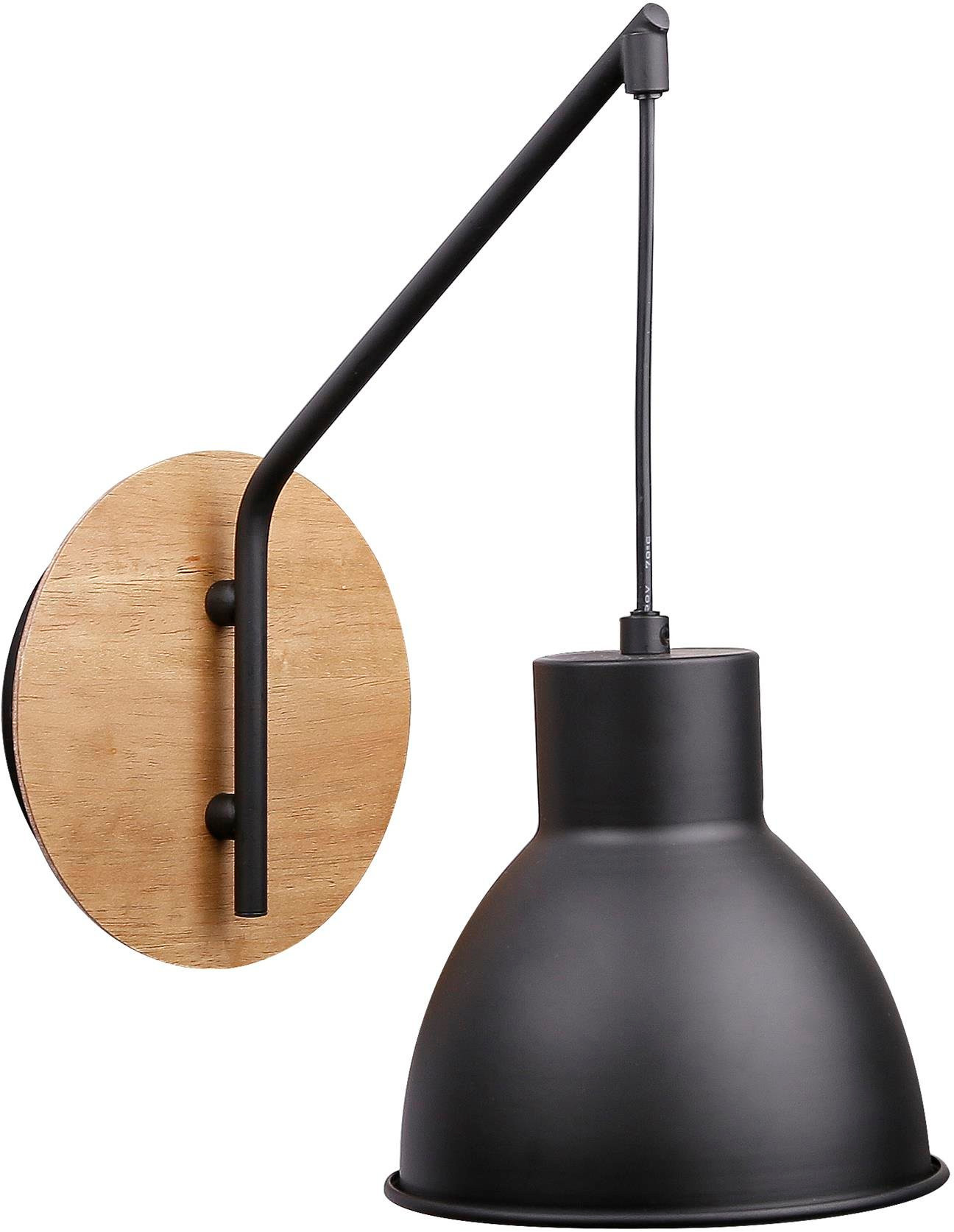 Candellux Vario lámpara de pared 1x60 W negro-madera 21-73495