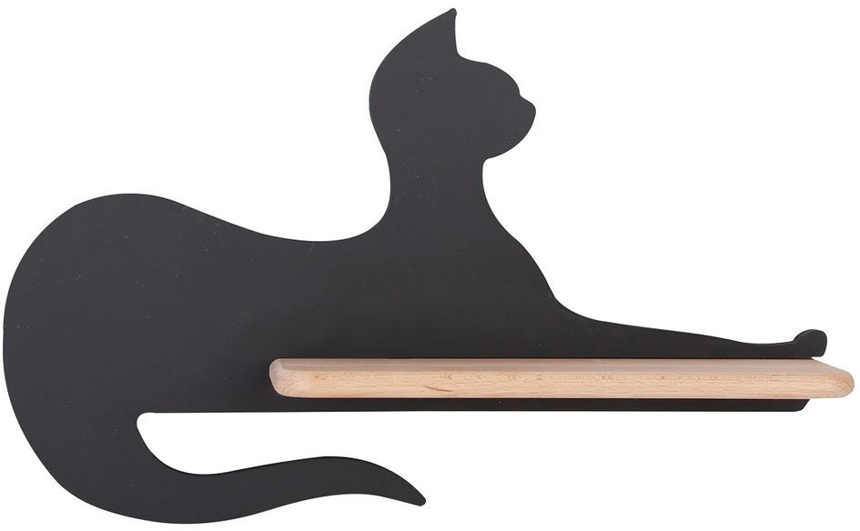 Candellux Cat lámpara de pared 1x5 W negro-madera 21-75642