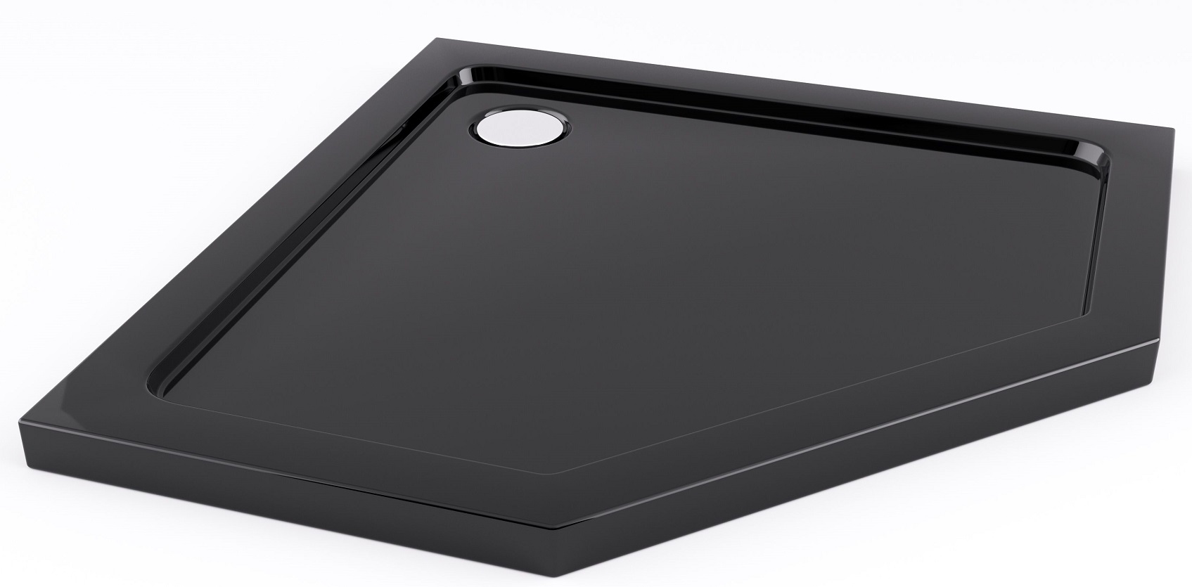 Rea Diamond plato de ducha pentagonal 90x90 cm negro REA-K8543