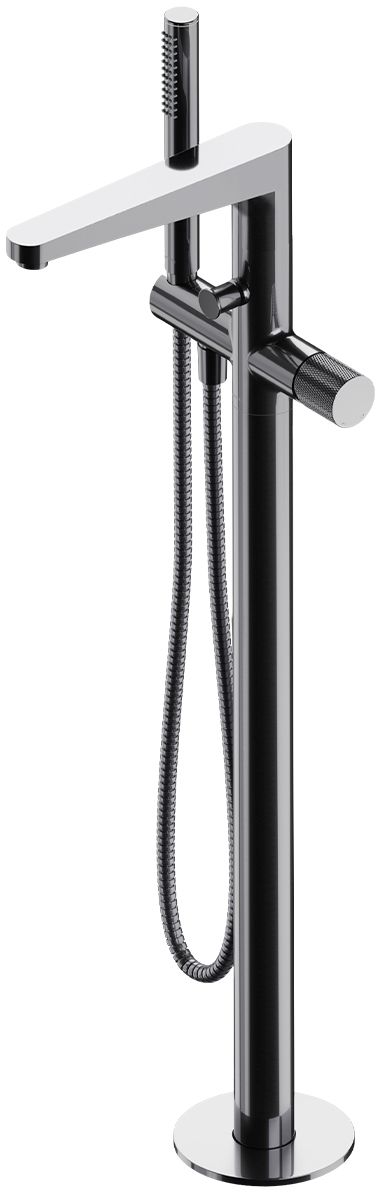 Omnires Contour grifo de bañera y ducha en suelo cromo CT8033CR