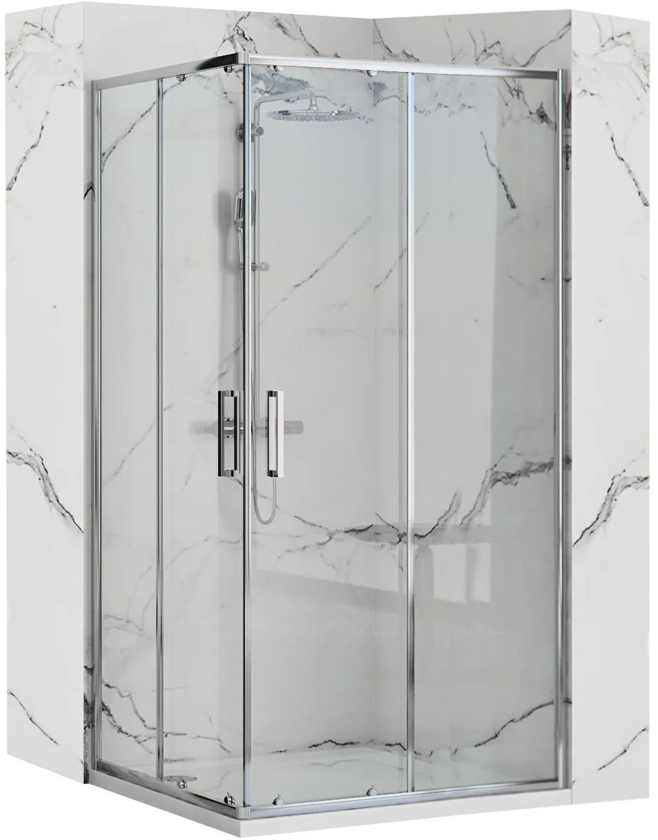 Rea Punto cabina de ducha 80x80 cm cuadrada cromo brillo/vidrio transparente REA-K0863
