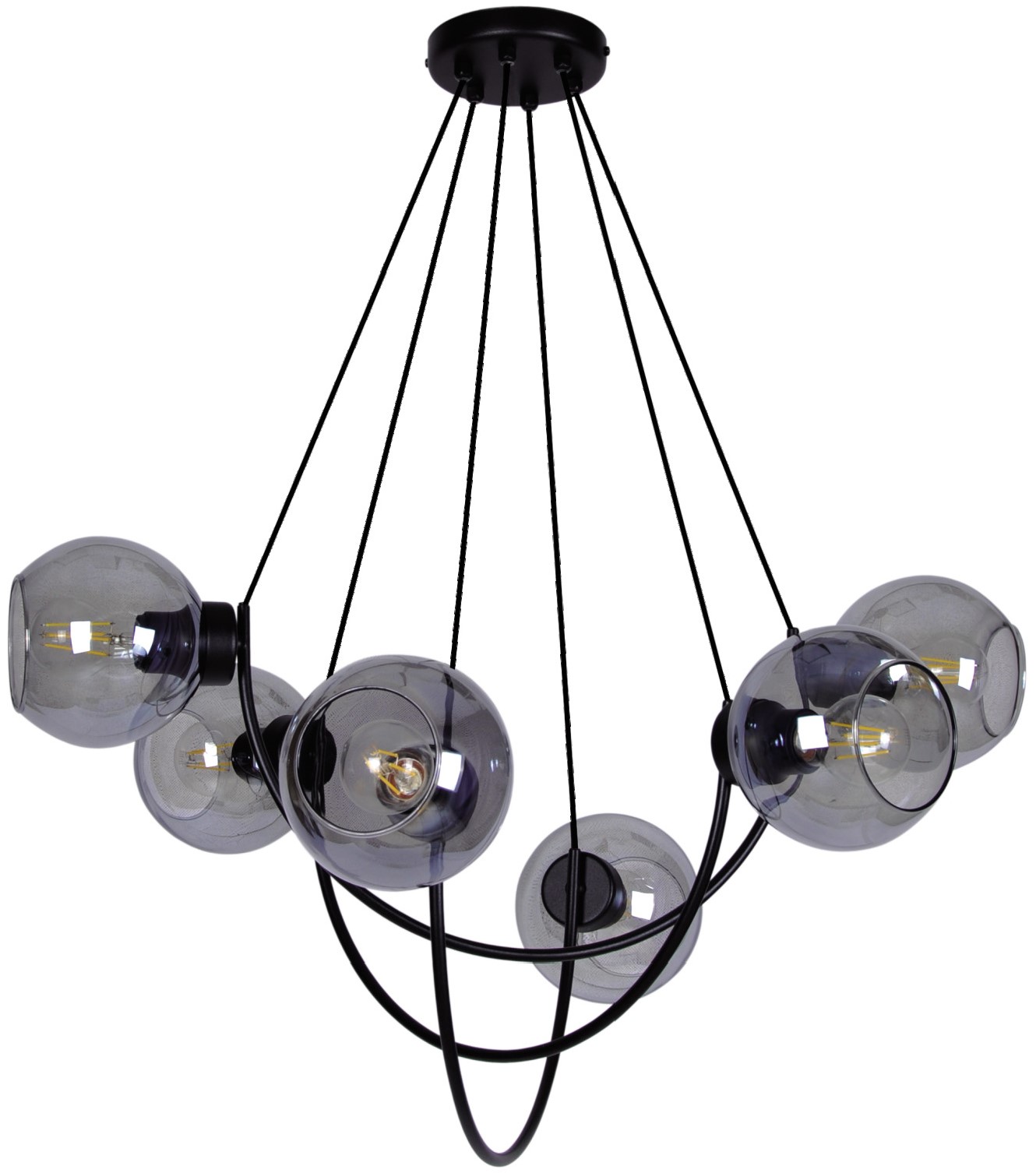 Kaja Sirius lámpara colgante 6x60 W negro-grafito K-2629