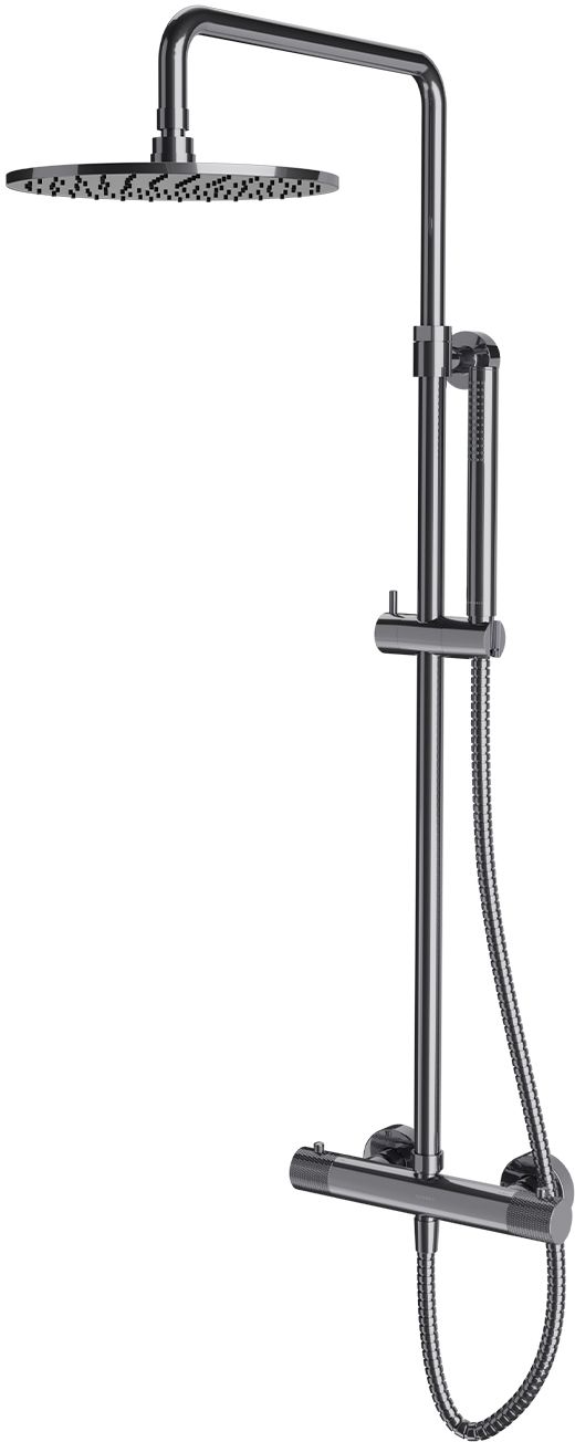 Omnires Contour conjunto de ducha a pared con termostato cromo CT8044CR