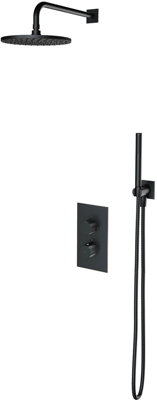 Omnires Contour conjunto de ducha empotrado con termostato con rociador con efecto lluvia || SYSCT11AT