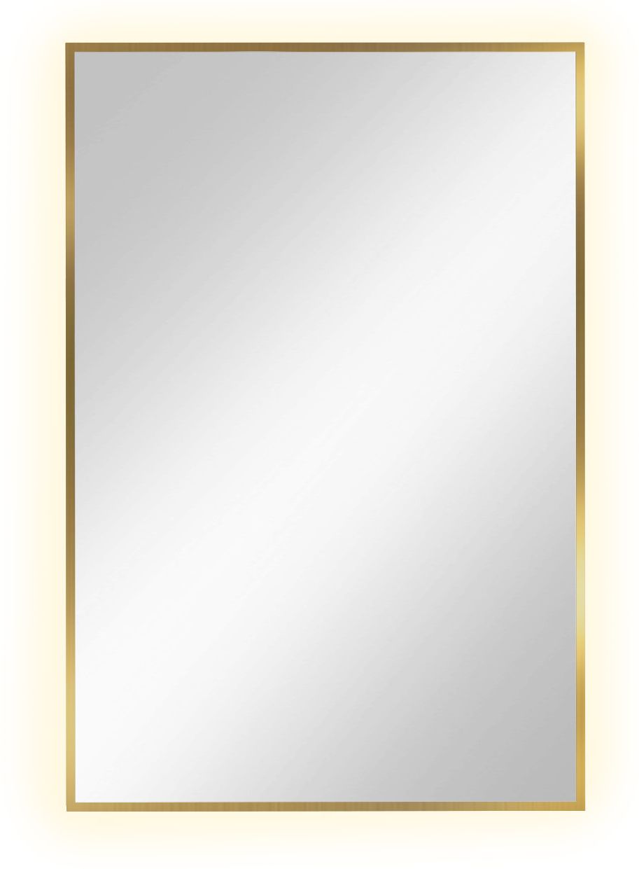 Baltica Design Tiny Border Straight espejo 60x90 cm rectangular con iluminación dorado 5904107904689