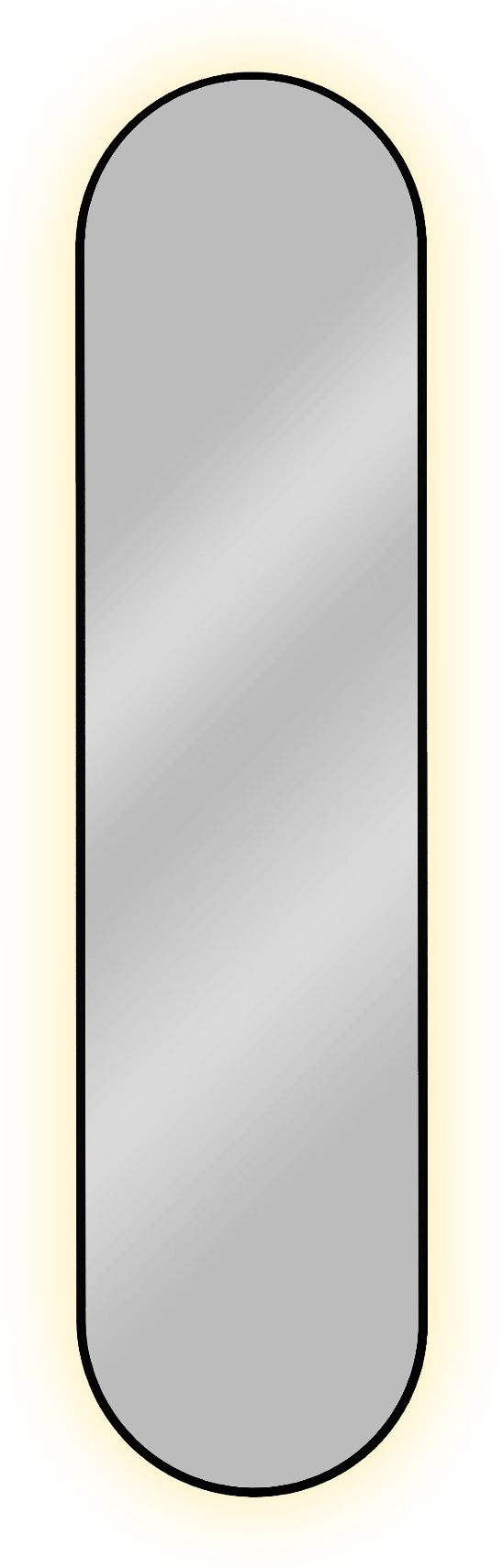 Baltica Design Tiny Border Pastille espejo 40x155 cm oval con iluminación negro 5904107905631