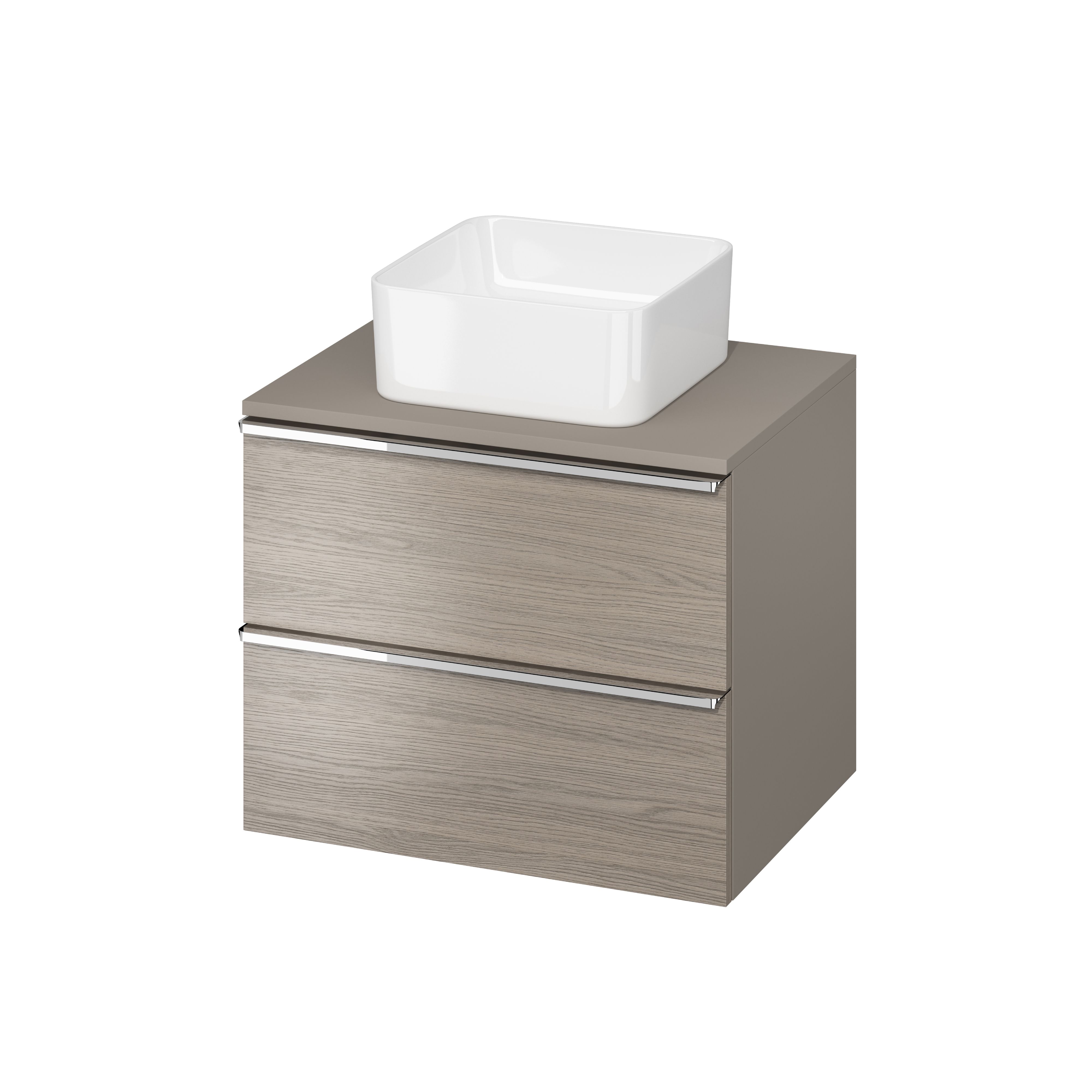 Cersanit Virgo armario con encimera 60x46.9x49.9 cm suspendido, para lavabo gris-roble S522-022