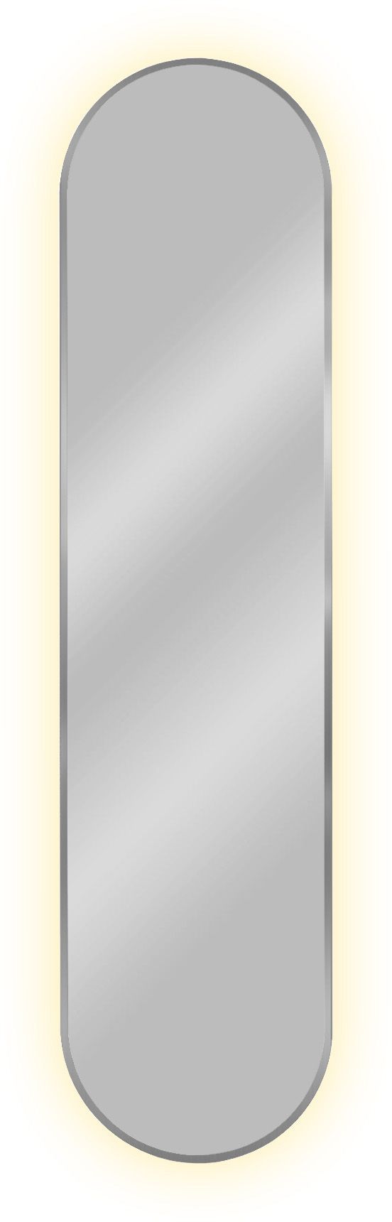 Baltica Design Tiny Border Pastille espejo 40x155 cm oval con iluminación plata 5904107905686