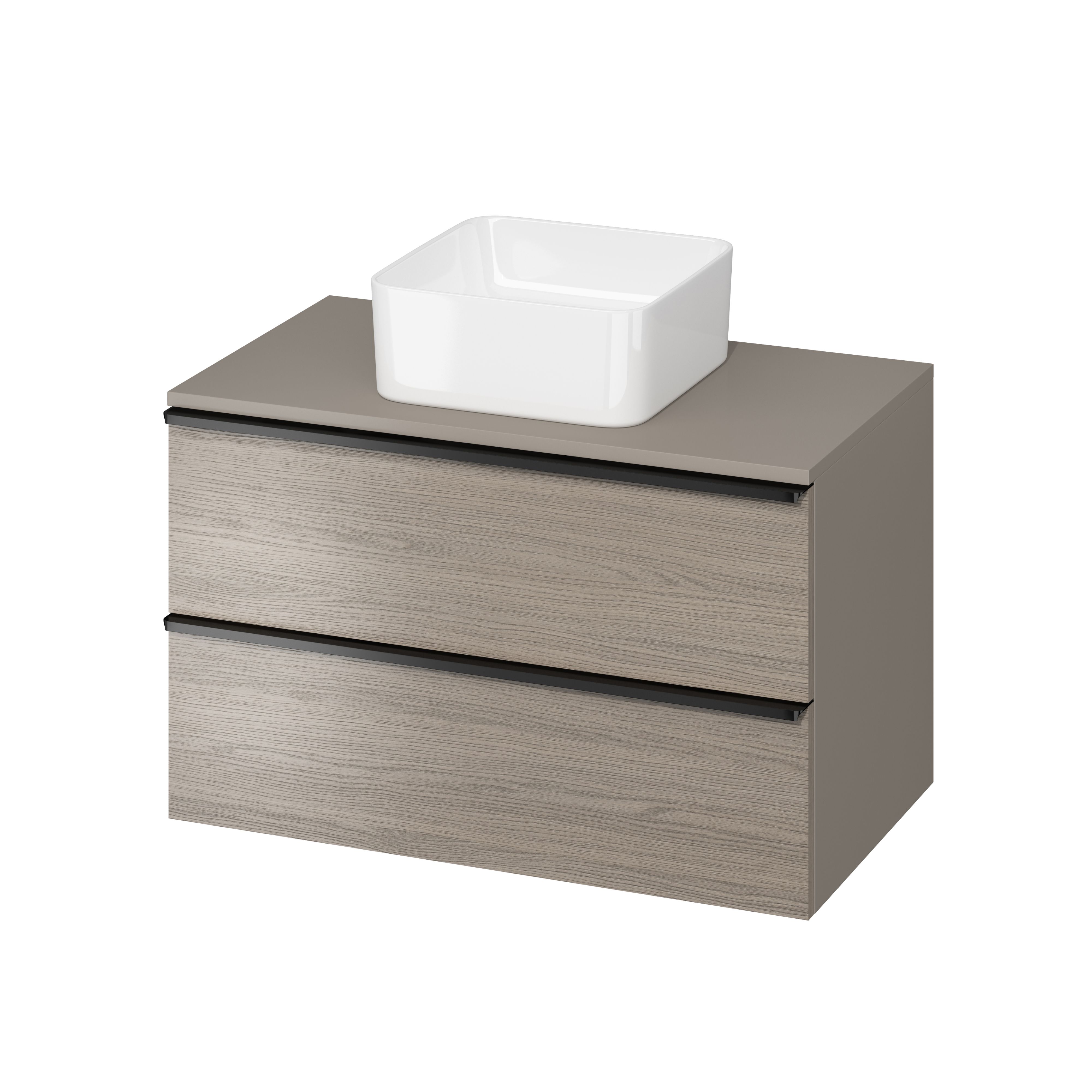 Cersanit Virgo armario con encimera 80x46.9x49.9 cm suspendido, para lavabo gris-roble S522-031