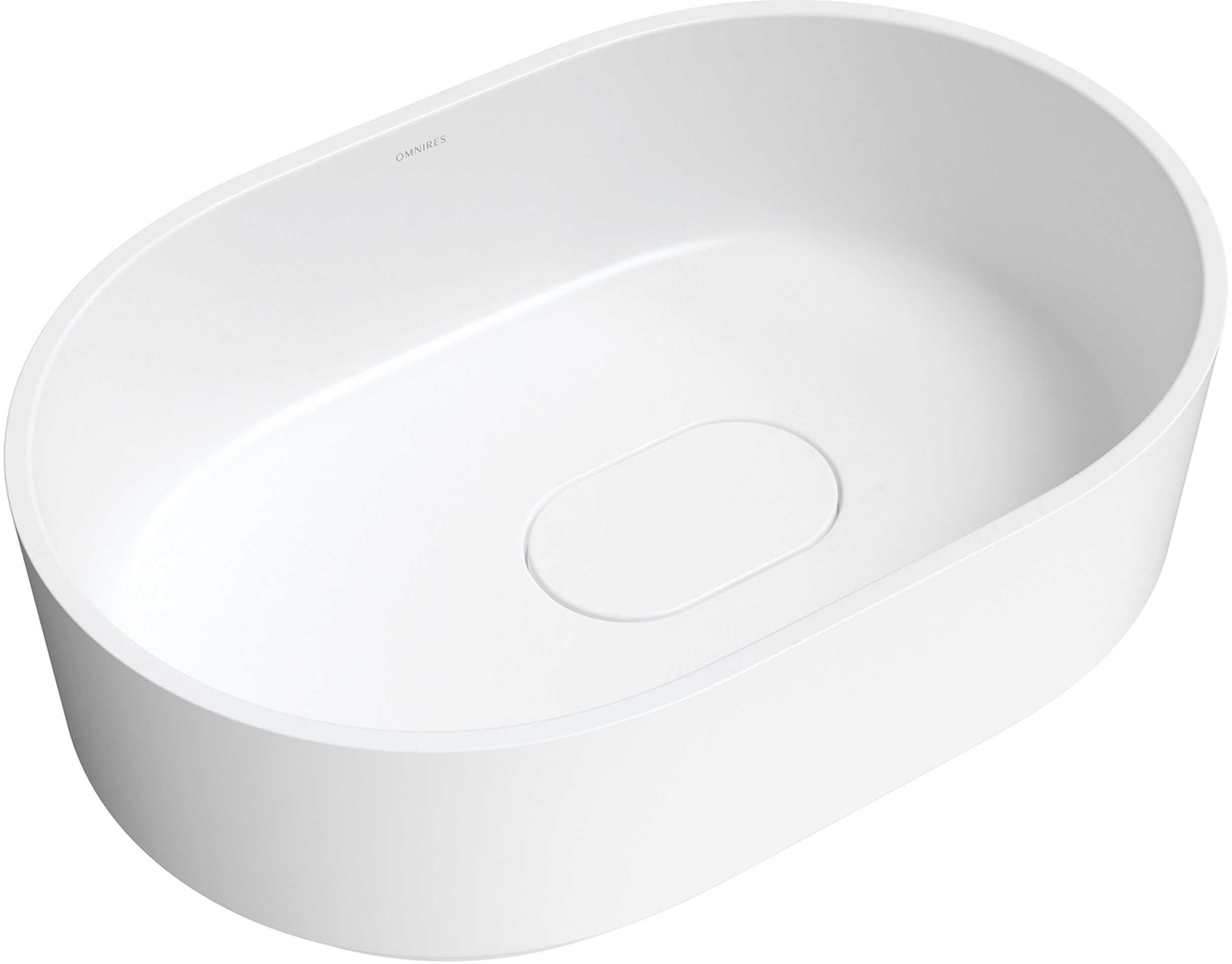 Omnires Cadence M+ lavabo 62x42 cm oval sobre encimera blanco CADENCE620BM