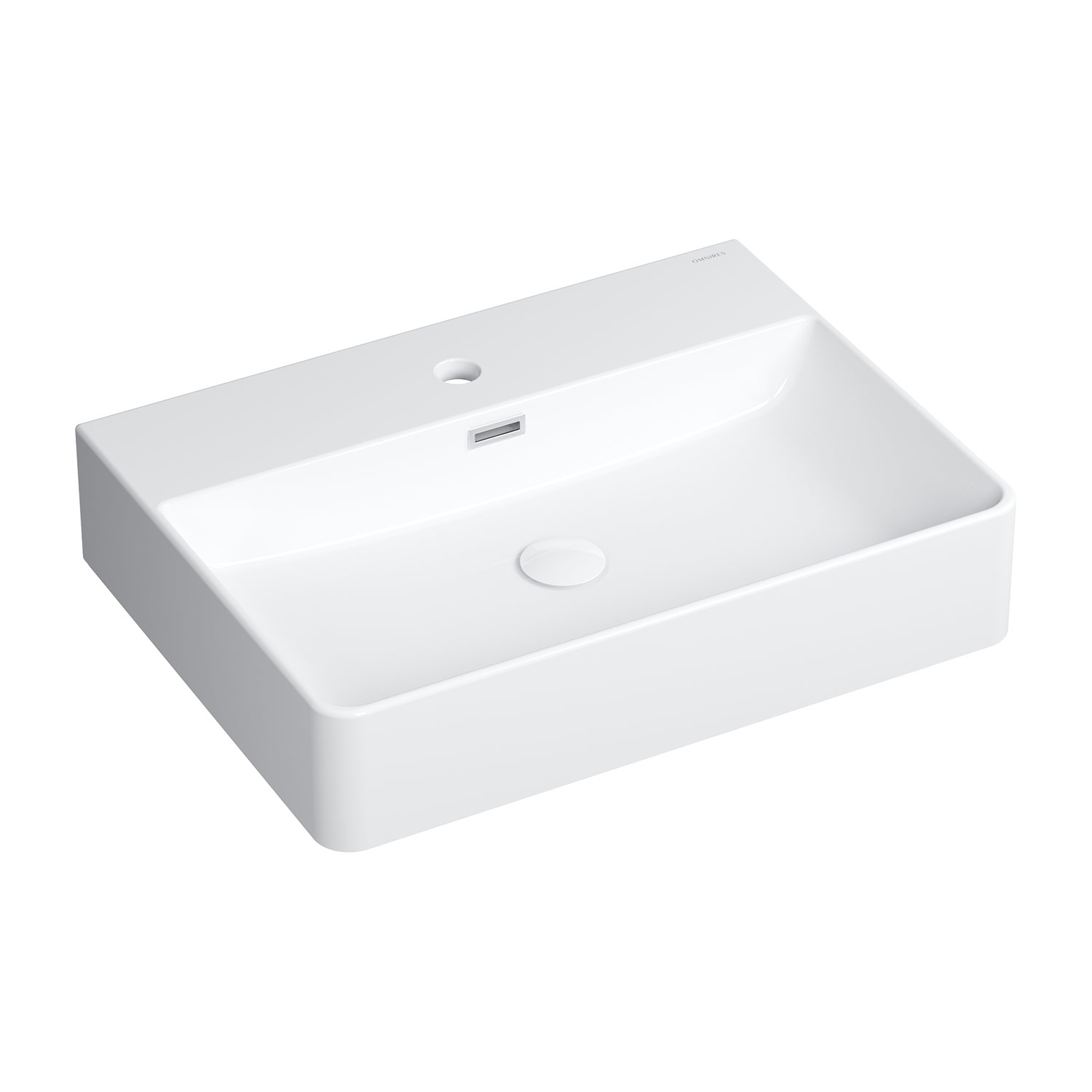 Omnires Garland lavabo 60x43 cm rectangular sobre encimera blanco GARLAND600BP