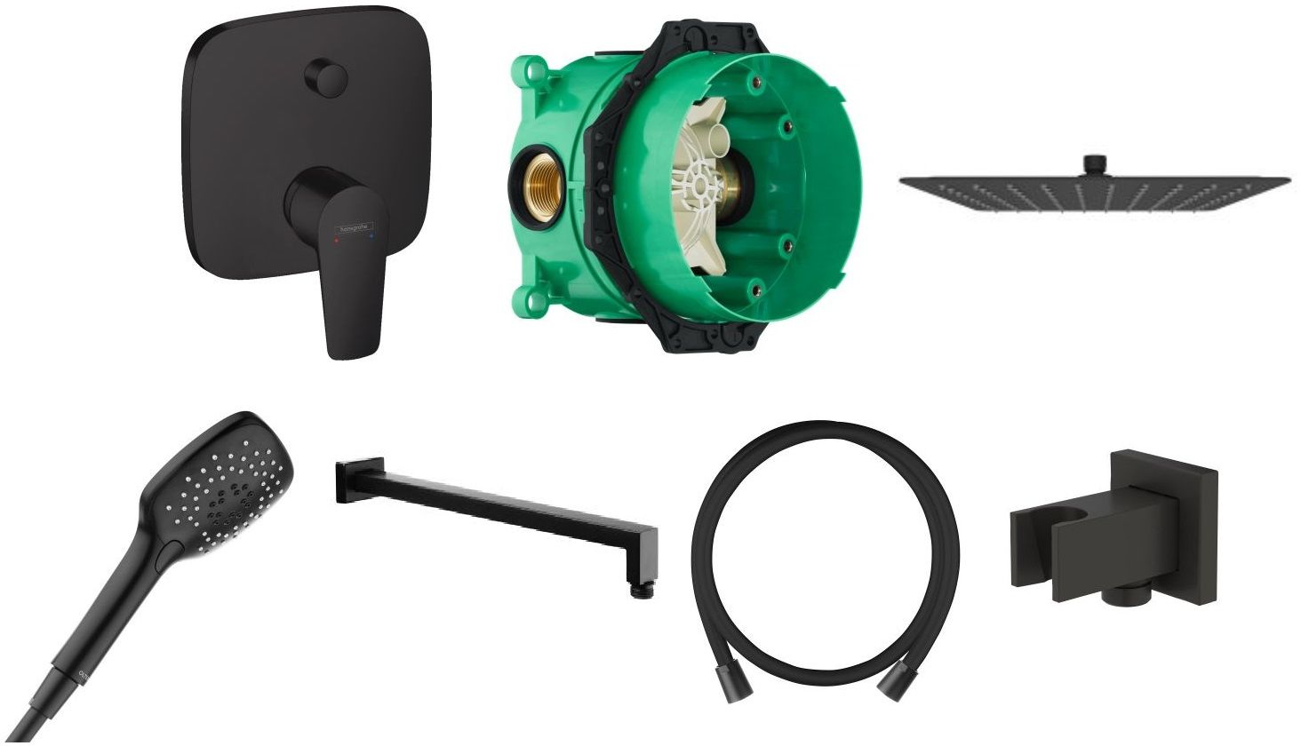 Conjunto grifo de bañera y ducha Hansgrohe Talis E 71745670, ducha con efecto lluvia Oltens Vindel 37001300, 01800180, 39401300, 39303300, 37105300, 37200300