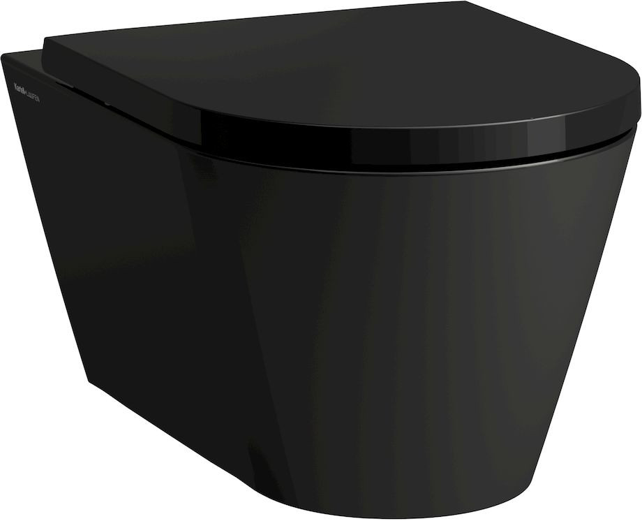 Laufen Kartell taza de inodoro suspendido sin reborde negro mate H8203377160001