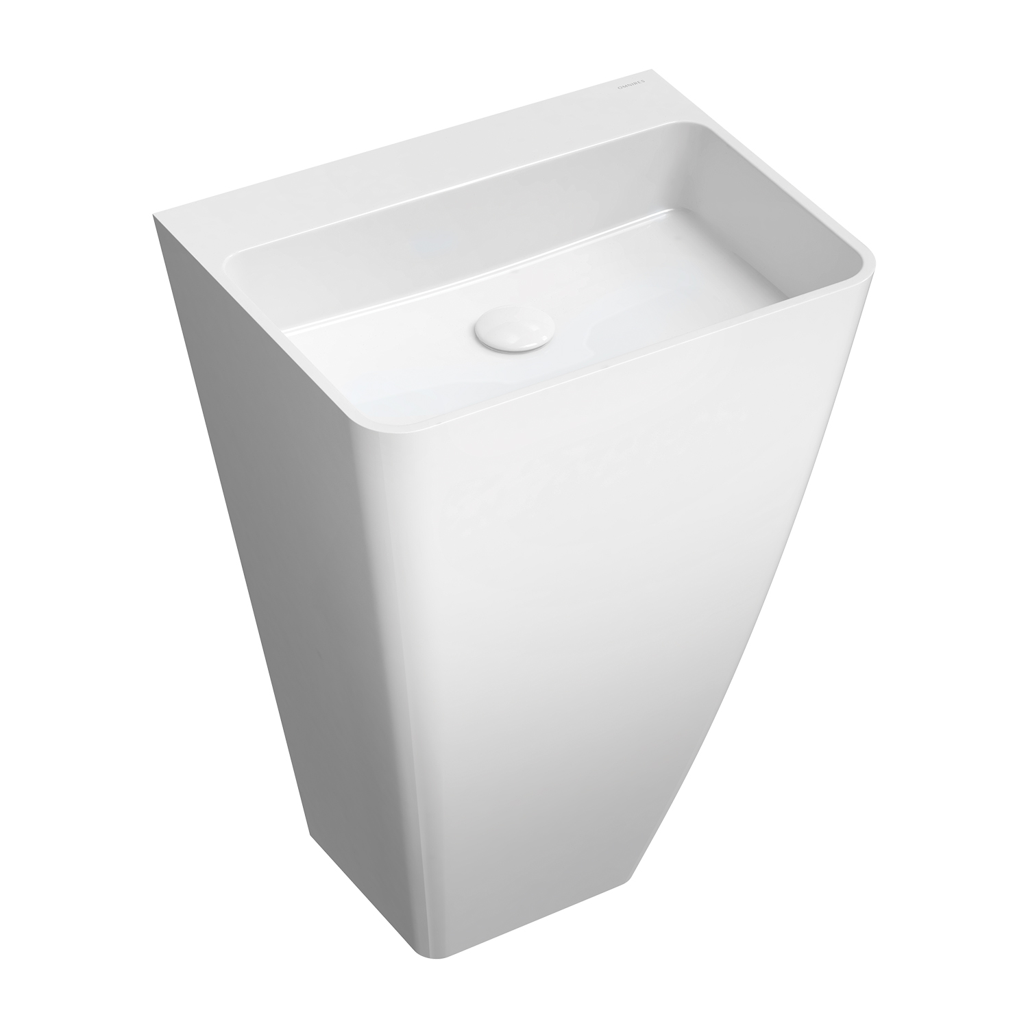Omnires Parma lavabo 55x43 cm rectangular exento blanco brillante PARMAUWBOBP