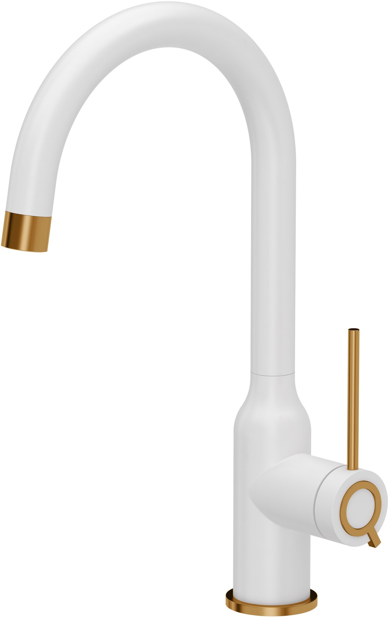 Quadron Ingrid Q Line grifo de cocina de pie blanco-cobre 3523500_WHMPVDC1