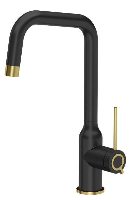 Quadron Natalie Q Line grifo de cocina de pie negro-oro/oro arcaico 3523501_BLMPVDG1