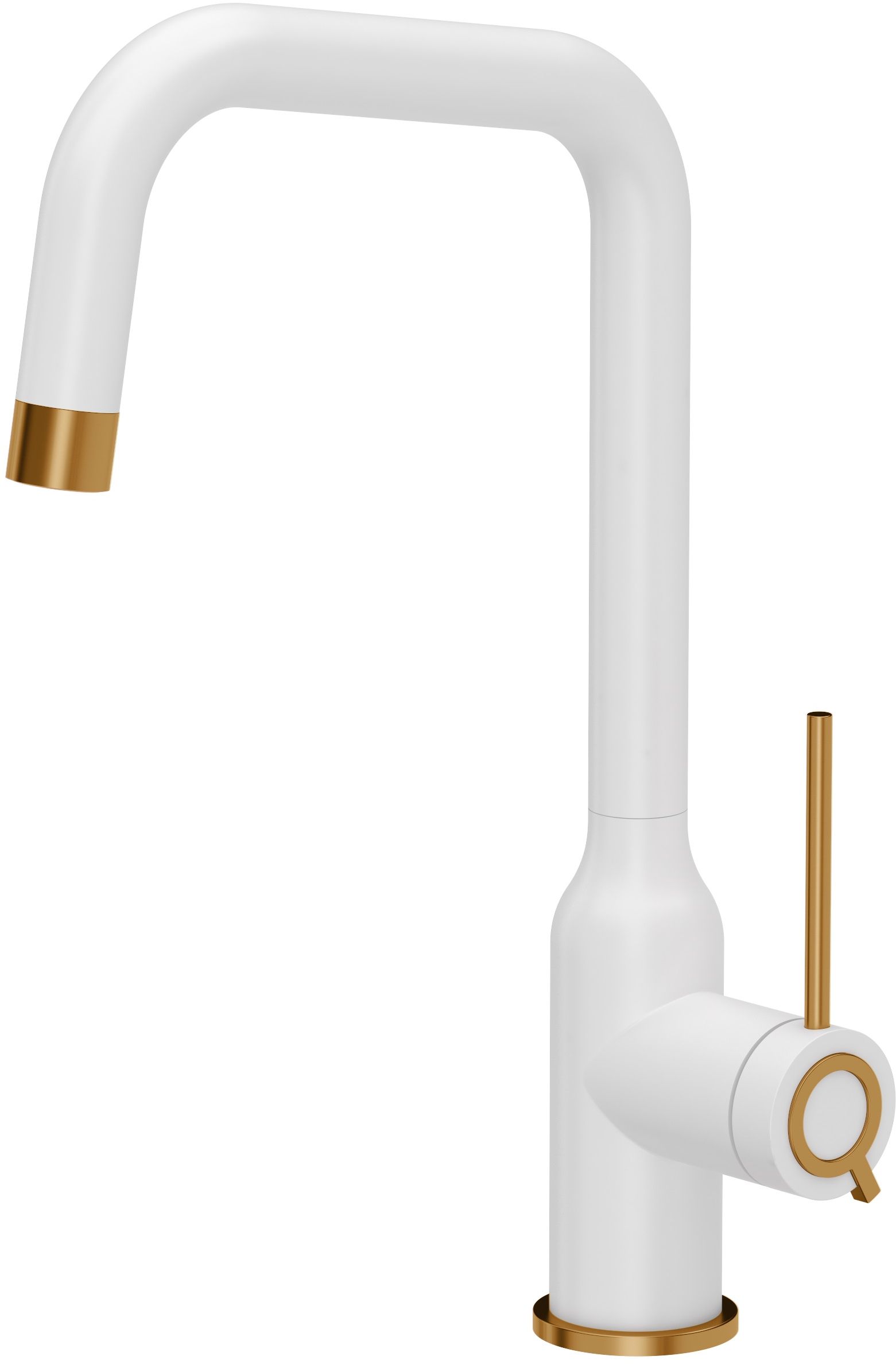 Quadron Natalie Q Line grifo de cocina de pie blanco-cobre 3523501_WHMPVDC1
