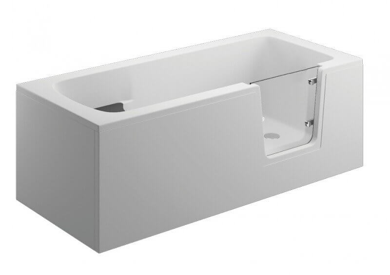 Polimat Avo bañera rectangular con puerta 160x75 cm blanco 00012