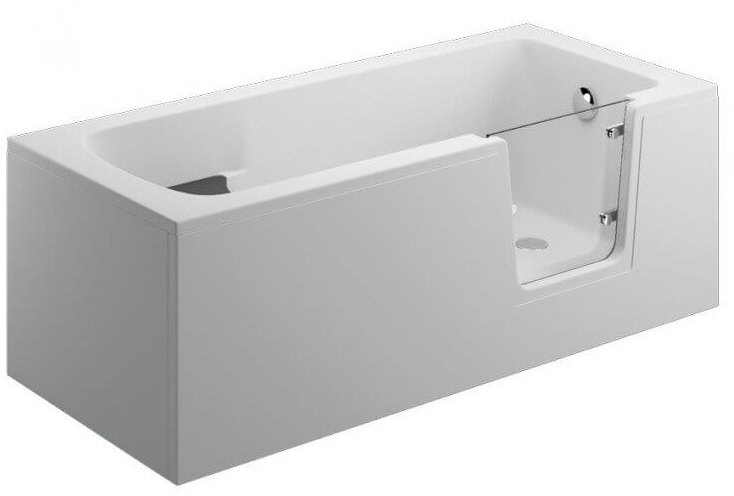 Polimat Avo bañera rectangular con puerta 170x75 cm blanco 00877