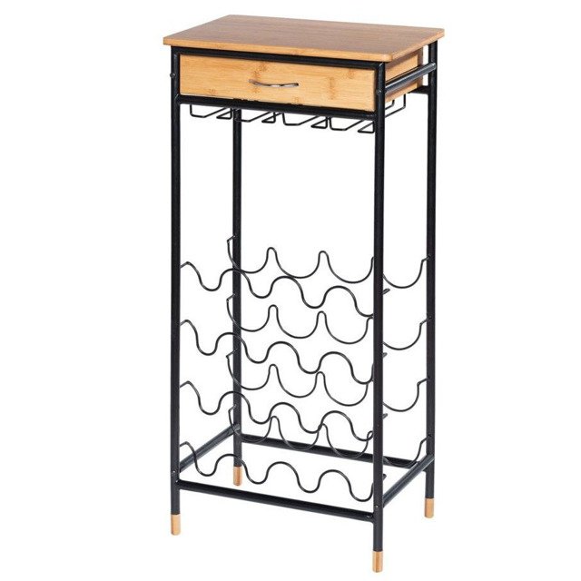 Wenko Loft botellero 48x30x95 cm negro-marrón 50705100