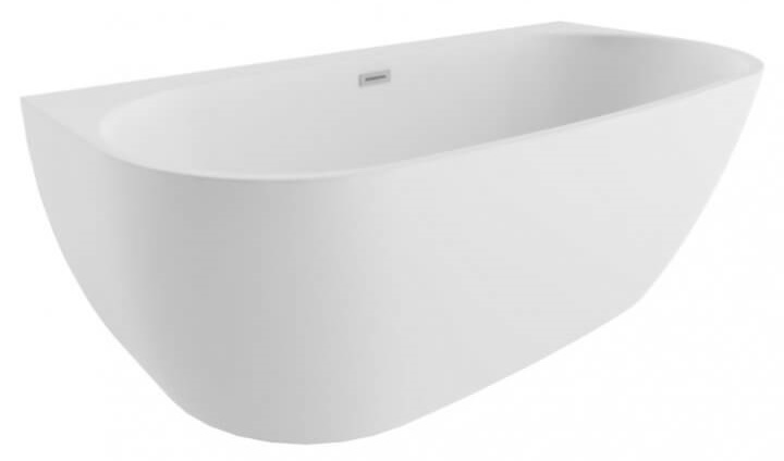 Polimat Risa bañera de pared 160x80 cm oval blanco 00477